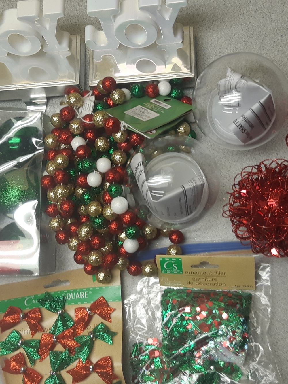 5/$25.00 Festive Holiday Ornament Ball Pack - Green, Red, Gold, White